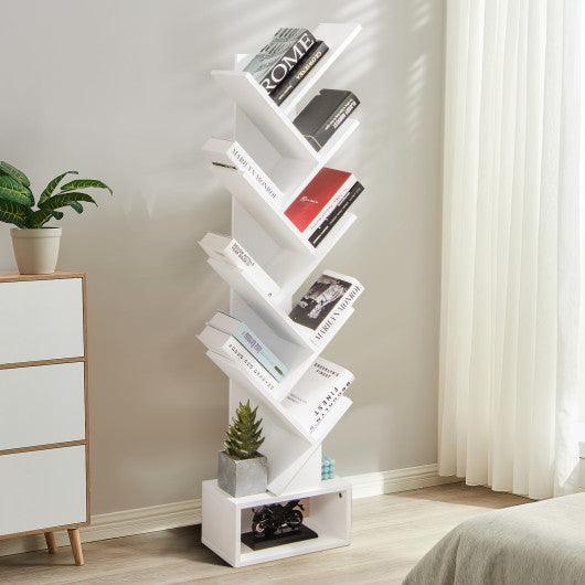 10-tier Tree Bookshelf with Drawer Free-standing Storage Bookcase at Set Shop and Smile