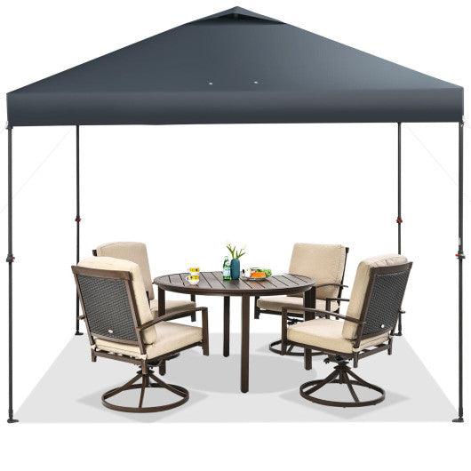 10 x 10 Feet Foldable Outdoor Instant Pop-up Canopy with Carry Bag-Gray at Set Shop and Smile