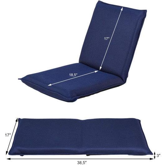 Adjustable 6 positions Folding Lazy Man Sofa Chair Floor Chair-Navy at Set Shop and Smile