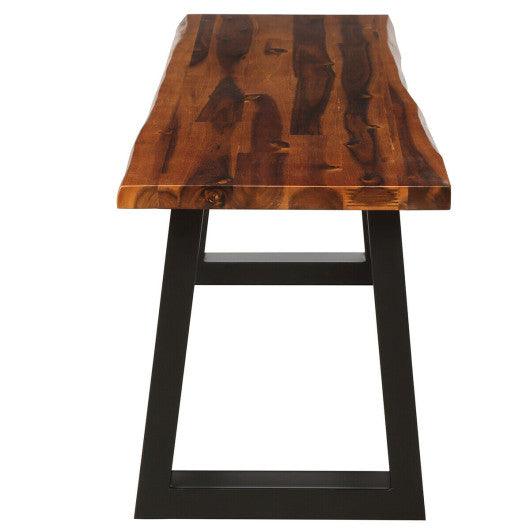 Solid Acacia Wood Patio Bench Dining Bench Seating Chair at Set Shop and Smile