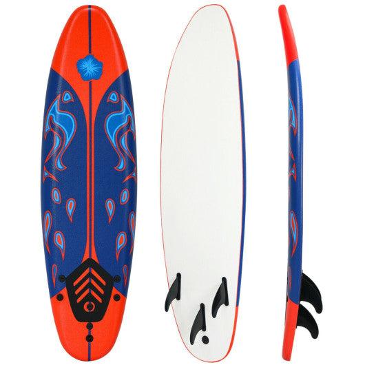6 Feet Surfboard with 3 Detachable Fins-Red at Set Shop and Smile