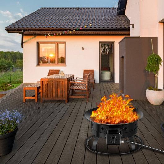 58 000BTU Firebowl Outdoor Portable Propane Gas Fire Pit with Cover and Carry Kit at Set Shop and Smile
