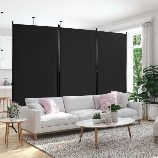 3-Panel Room Divider Folding Privacy Partition Screen for Office Room-Black at Set Shop and Smile