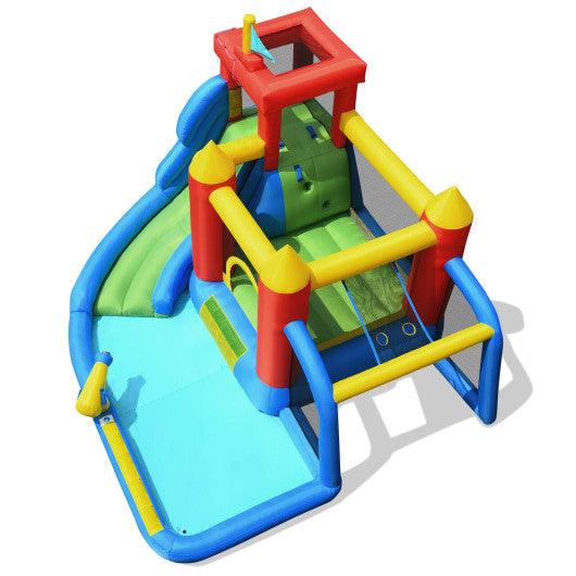 Inflatable Bouncer Bounce House with Water Slide Splash Pool without Blower at Set Shop and Smile