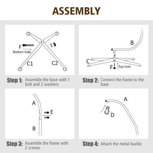 Solid Steel C Hammock Frame Stand at Set Shop and Smile