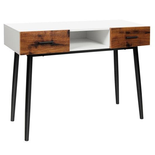 48 Inch Industrial Console Table with 2 Drawers for Entryway Hallway at Set Shop and Smile
