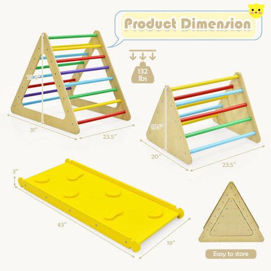 3 in 1 Wooden Set of 2 Triangle Climber with Ramp for Slid at Set Shop and Smile
