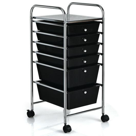6 Drawers Rolling Storage Cart Organizer-Black at Set Shop and Smile