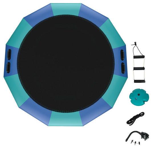 15 Feet Inflatable Splash Padded Water Bouncer Trampoline-Blue at Set Shop and Smile