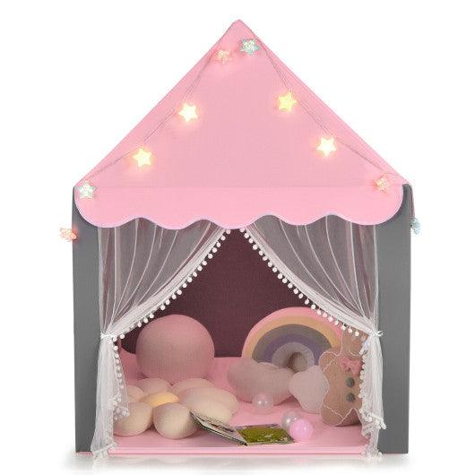 Kids Playhouse Tent with Star Lights and Mat-Pink at Set Shop and Smile