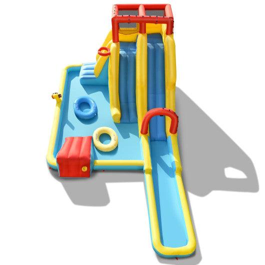 Inflatable Dual Slide Water Park Climbing Bouncer with 735W Air Blower at Set Shop and Smile