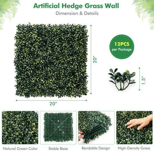 12 Pieces Artificial Peanut Leaf Hedges Panels at Set Shop and Smile