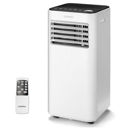 8000 BTU Portable Air Conditioner with Fan and Dehumidifier Mode-White at Set Shop and Smile
