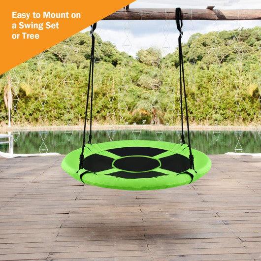 40 Inch Flying Saucer Tree Swing Indoor Outdoor Play Set-Green at Set Shop and Smile