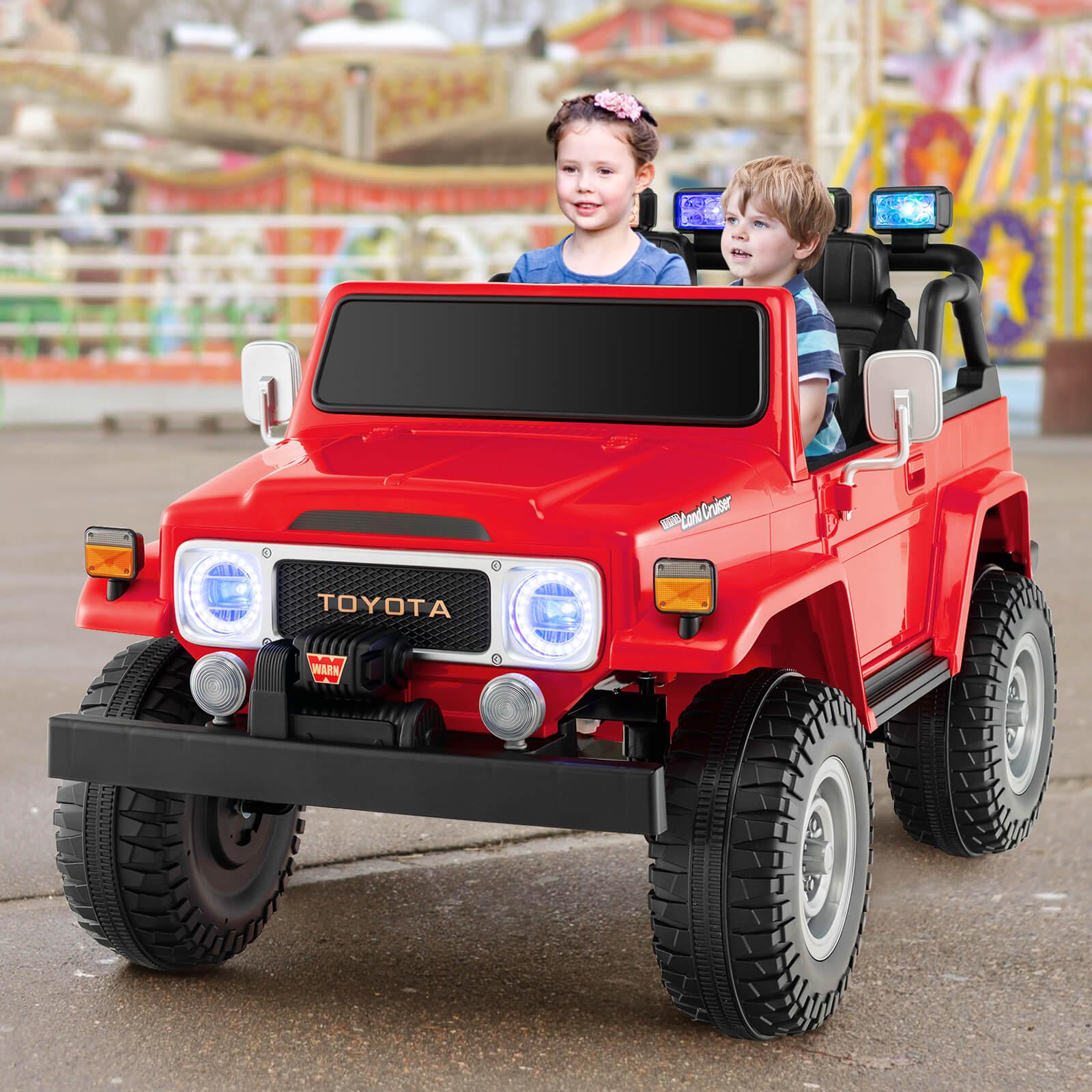 12V 2-Seat Licensed Kids Ride On Toyota FJ40 Car with 2.4G Remote Control-Red at Set Shop and Smile