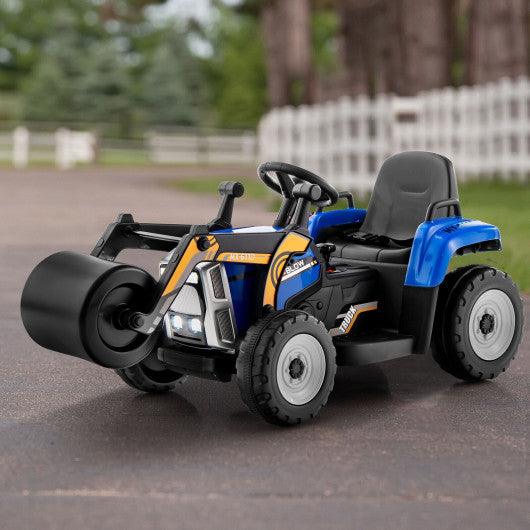 12V Kids Ride on Road Roller with 2.4G Remote Control-Blue at Set Shop and Smile