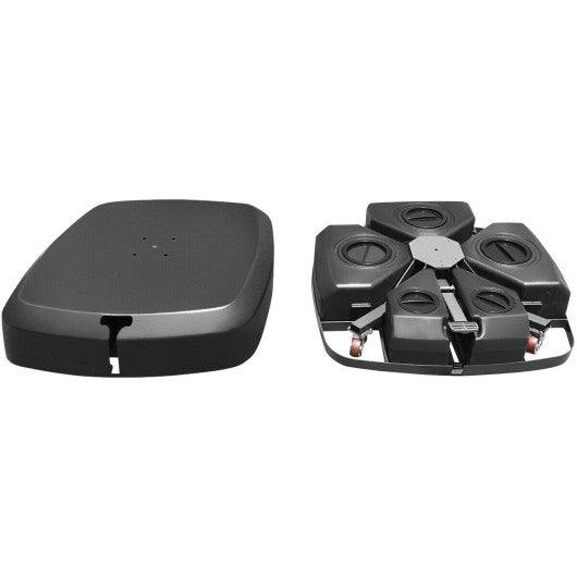 Patio Cantilever Offset Umbrella Base with Wheels for Garden Poolside Deck at Set Shop and Smile