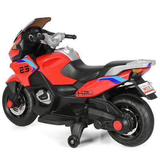 12V Kids Ride On Motorcycle Electric Motor Bike-Red at Set Shop and Smile