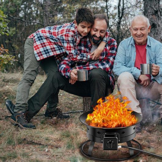 58 000BTU Firebowl Outdoor Portable Propane Gas Fire Pit with Cover and Carry Kit at Set Shop and Smile