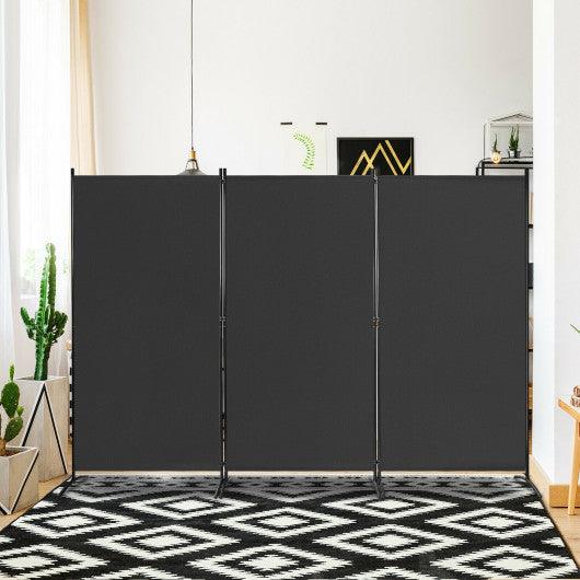 3-Panel Room Divider Folding Privacy Partition Screen for Office Room-Black at Set Shop and Smile