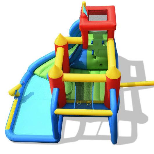Inflatable Bouncer Bounce House with Water Slide Splash Pool without Blower at Set Shop and Smile