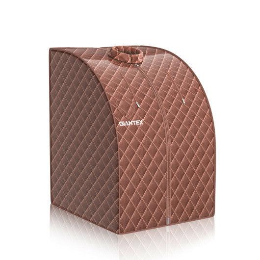 Portable Personal Steam Sauna Spa with 3L Blast-proof Steamer Chair-Coffee at Set Shop and Smile