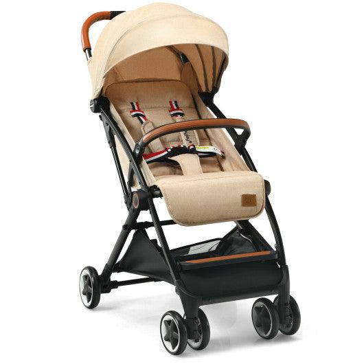 Lightweight Aluminium Frame Baby Stroller with Net-Beige at Set Shop and Smile