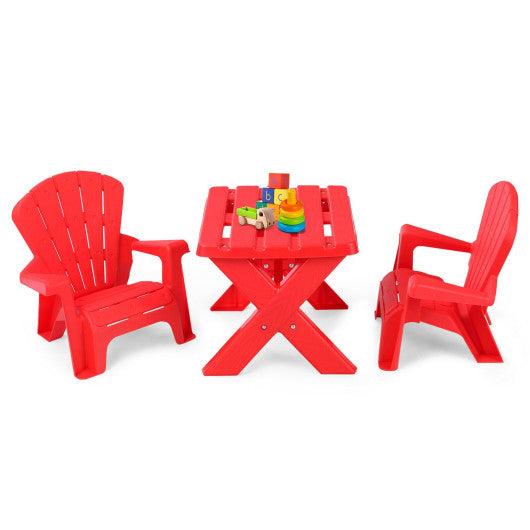 3-Piece Plastic Children Play Table Chair Set-Red at Set Shop and Smile
