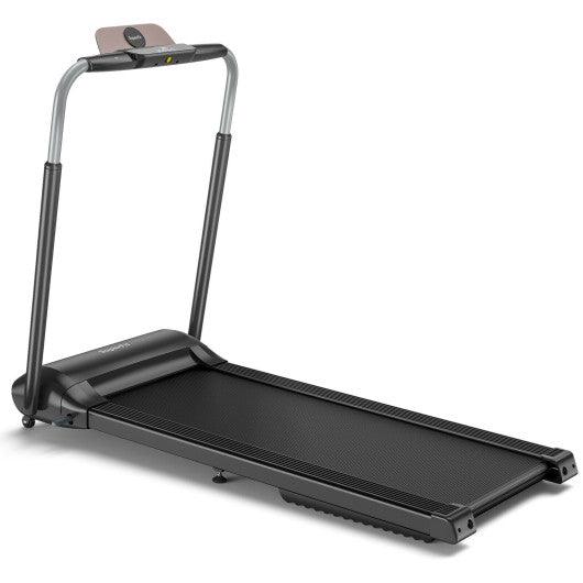 Compact Folding Treadmill with Touch Screen APP Control-Black at Set Shop and Smile