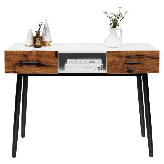 48 Inch Industrial Console Table with 2 Drawers for Entryway Hallway at Set Shop and Smile