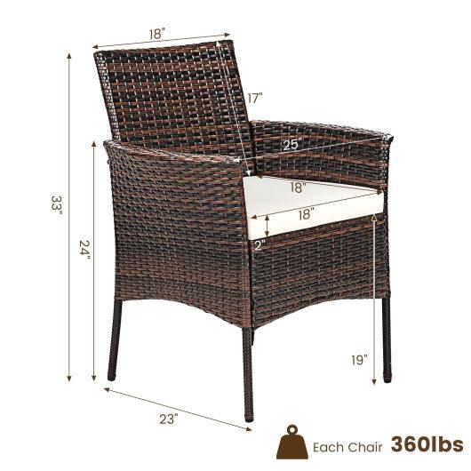 2 Pieces Outdoor PE Rattan Armchairs with Removable Cushions at Set Shop and Smile