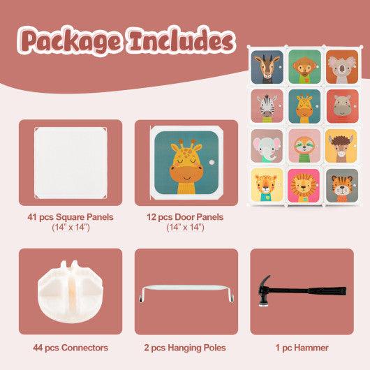 8/12 Cube Kids Wardrobe Closet with Hanging Section and Doors-12 Cubes at Set Shop and Smile