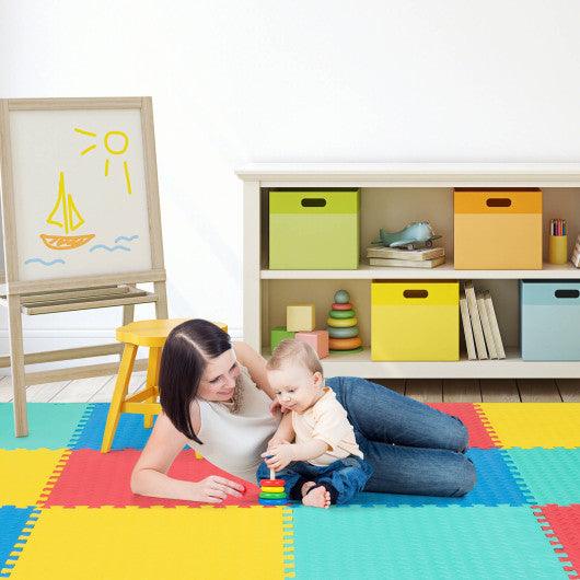 12 Pieces Puzzle Interlocking Flooring Mat with Anti-slip and Waterproof Surface at Set Shop and Smile