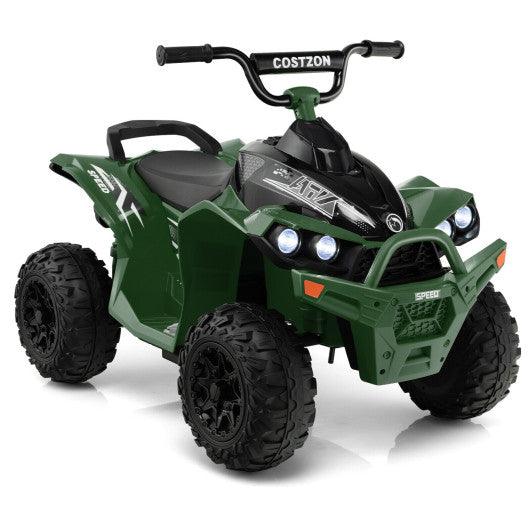 12V Kids Ride On ATV with High/Low Speed and Comfortable Seat-Army Green at Set Shop and Smile