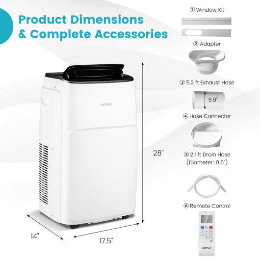 13000 BTU Portable 4-in-1 Air Conditioner with App and Voice Control-White at Set Shop and Smile