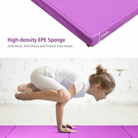 8 x 4 Feet Folding Gymnastics Tumbling Mat-Purple at Set Shop and Smile