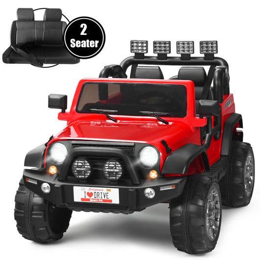 12V 2-Seater Ride on Car Truck with Remote Control and Storage Room-Red at Set Shop and Smile