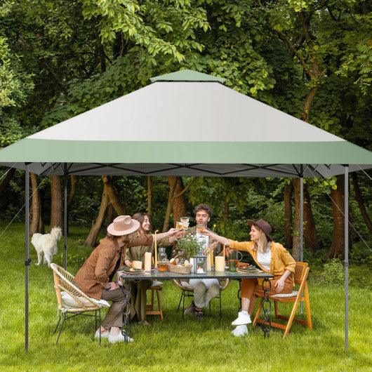 13 x 13 Feet Pop-Up Patio Canopy Tent with Shelter and Wheeled Bag-Gray at Set Shop and Smile