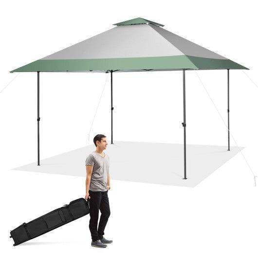 13 x 13 Feet Pop-Up Patio Canopy Tent with Shelter and Wheeled Bag-Gray at Set Shop and Smile