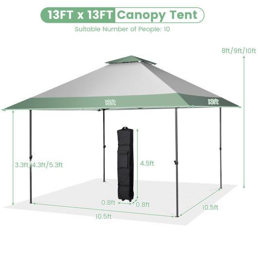 13 x 13 Feet Pop-Up Patio Canopy Tent with Shelter and Wheeled Bag-Gray at Set Shop and Smile