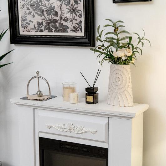 1400W TV Stand Electric Fireplace Mantel with Remote Control-White at Set Shop and Smile