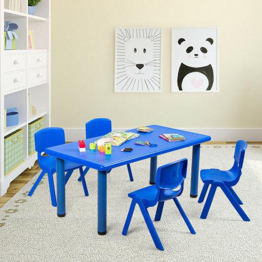 Kids Plastic Rectangular Learn and Play Table-Blue at Set Shop and Smile