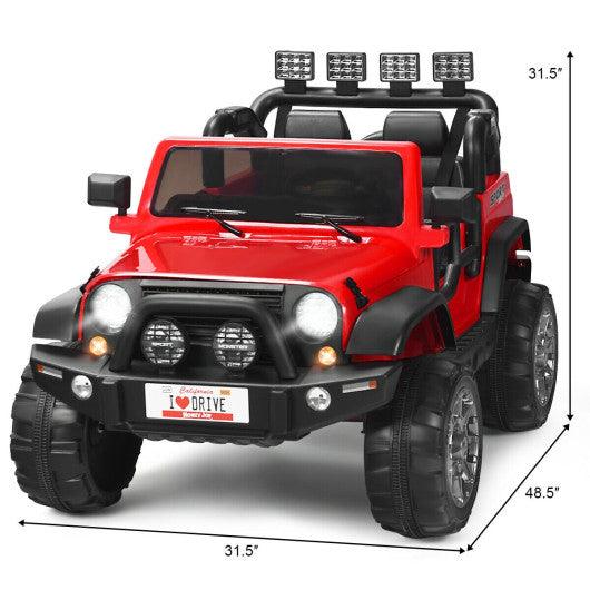 12V 2-Seater Ride on Car Truck with Remote Control and Storage Room-Red at Set Shop and Smile