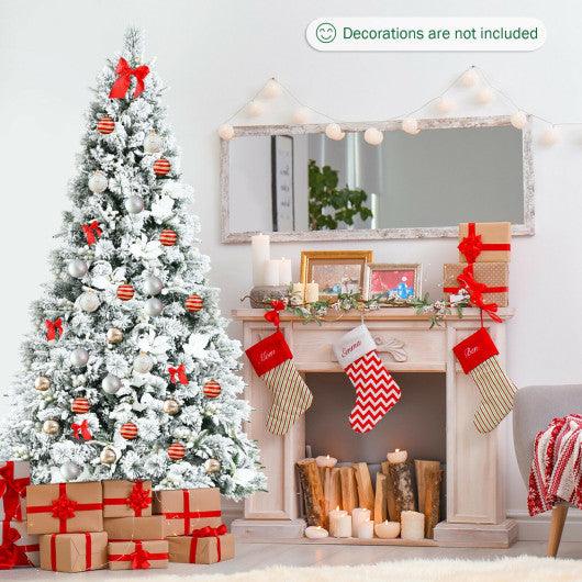 7 Feet Snow Flocked Christmas Tree with Poinsettia Flowers at Set Shop and Smile