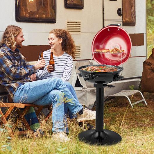 1600W Electric BBQ Grill with Removable Non-Stick Warming Rack-Red at Set Shop and Smile