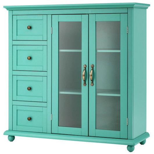 Buffet Sideboard Table Kitchen Storage Cabinet with Drawers and Doors-Green at Set Shop and Smile