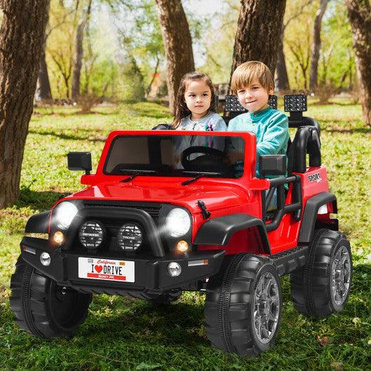 12V 2-Seater Ride on Car Truck with Remote Control and Storage Room-Red at Set Shop and Smile