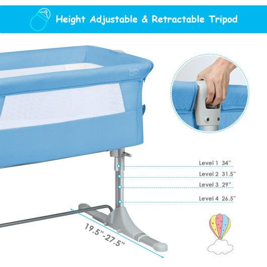 Travel Portable Baby Bed Side Sleeper Bassinet Crib with Carrying Bag-Blue at Set Shop and Smile