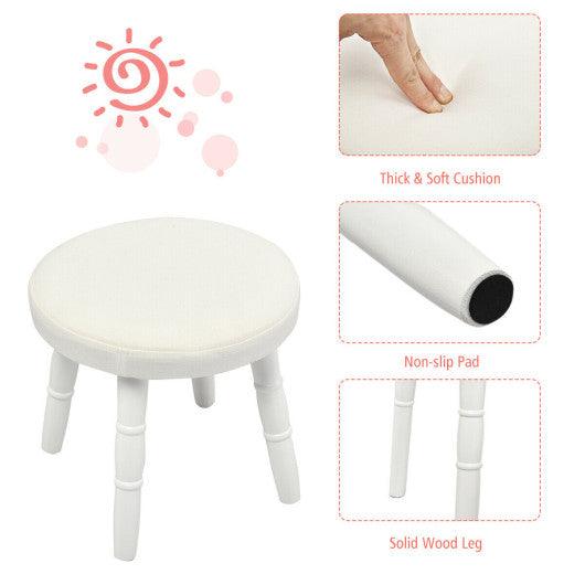 Kids Vanity Makeup Table & Chair Set Make Up Stool-White at Set Shop and Smile