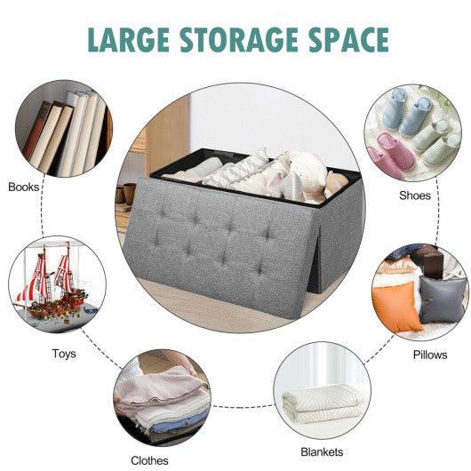 31.5 Inch Fabric Foldable Storage with Removable Storage Bin-Light Gray at Set Shop and Smile